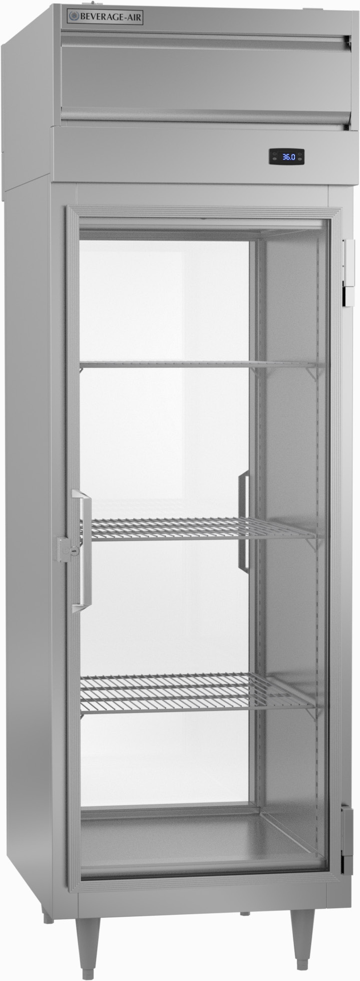 Product image #5 for Beverage-Air P-Series One-Section Pass-Thru Reach-In Refrigerator with 2 Glass Doors, 22.9 Cu. Ft., Standard Depth