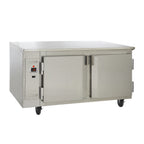 Thumbnail image #1 for Utility Refrigerator PT-CHHC-50-2S-2S-D Two-Section Pass-Through Pizza Holding Cabinet, Stainless Steel Interior, Solid Hinged Doors