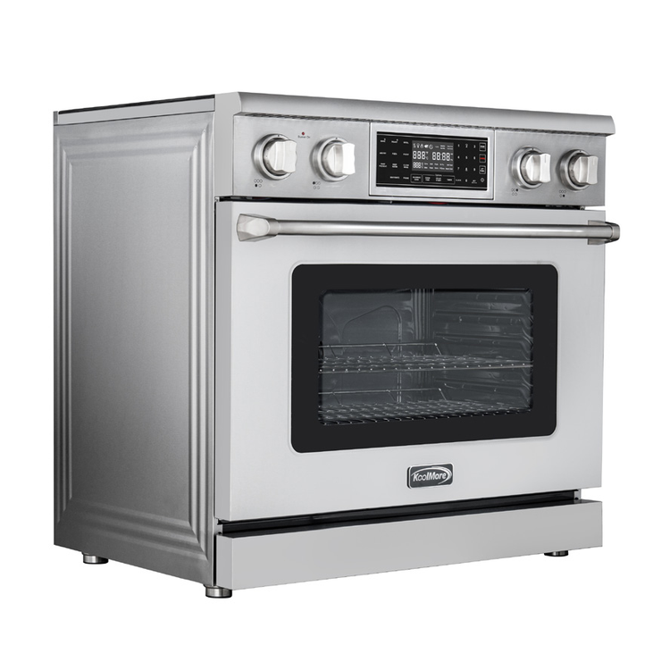 Product image #5 for KoolMore 36-Inch Professional Freestanding Electric Range with Tilt Panel, Digital Controls, and Self-Cleaning Oven, Stainless Steel