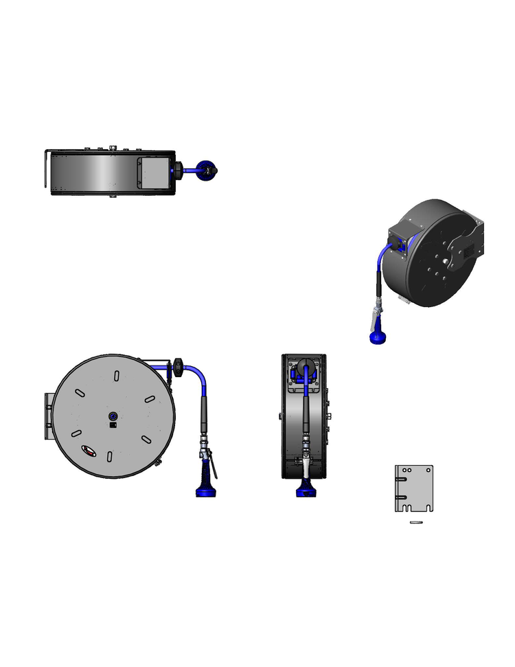 Product image #2 for T&S Brass Enclosed Epoxy-Coated Steel Retractable Hose Reel System with 3/8-Inch x 50-Foot Hose and High Flow JetSpray Valve