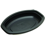 Thumbnail image #1 for Dinex Proex DXMW916PBLK Disposable Casserole Container, 16 oz., Oval, Microwaveable, Polypropylene, Black