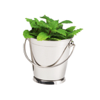 Thumbnail image #1 for G.E.T. Specialty Servingware 4-80800 Mini Stainless Steel Serving Pail, 5.12 oz., Round with Handle Case of 12