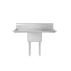 Thumbnail image #1 for Atosa USA, Inc. SS2424F11D24 One-Compartment Stainless Steel Sink, 24" x 24" Bowl, Left & Right Drainboards, 72"W Case of 5