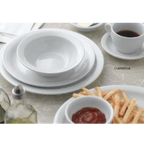 Thumbnail image #2 for Vertex China Catalina CAT-12 Porcelain Oval Platter, 9-3/4", Narrow Rim, Rolled Edge, Bright White Case of 2 Dozen