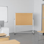 Thumbnail image #2 for Flash Furniture Hercules YU-YCI-002-CK-GG Mobile Reversible Magnetic Marker & Cork Board, White, Aluminum Frame, 53"W x 59"H