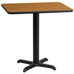 Thumbnail image #1 for Flash Furniture XU-NATTB-2430-T2222-GG Rectangular Dining Table, 30"W x 24"D, Natural Laminate, Black Four-Point Pedestal Base