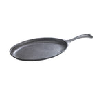 Thumbnail image #1 for Browne USA Foodservice 573722 Cast Iron Oval Skillet, 14-1/2" x 7", Handled