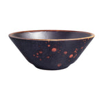 Thumbnail image #1 for Vertex China London Moonstone LMC-OSB Oval Porcelain Sauce Bowl, 4 oz, Matte Black/Terra Cotta Reactive Glaze Case of 2 Dozen