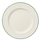 Thumbnail image #1 for Steelite International HL Ivory HL20563930 9" Round China Rolled Edge Plate with Green Line Case of 2 Dozen