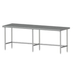 Thumbnail image #1 for SPG International Universal Stainless 8-SL-SLC-30 96"W x 30"D Stainless Steel Work Table, 14/300 Series Top, No Backsplash