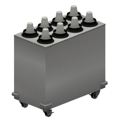 Product image #4 for BK Resources Mobile Cup Dispenser Cart with 8 Dispensers