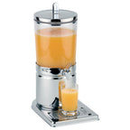 Thumbnail image #1 for Libbey APS Germany - Top Fresh APS 10800 Single Juice Dispenser, 135-3/8 oz., Stainless Steel Base, Clear SAN Body, 2 Cooling Elements