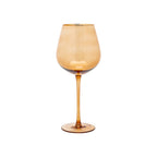 Thumbnail image #1 for Kadra Kitchenware Vikko Decor VD-P27-AM Wine Glass, 27 oz., Amber, Gold Rim Case of 24