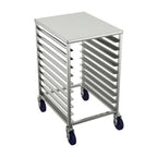 Thumbnail image #1 for Winholt Equipment AL-1810-H-PT Mobile Half-Height Aluminum Pan Rack, 10-Pan, 3" Spacing, End-Loading, Removable Poly Top
