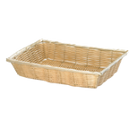 Thumbnail image #1 for TableCraft Products 1188W Rectangular Hand-Woven Polypropylene Cord Basket, Natural, 14" x 10" x 3" Case of 6