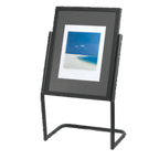 Thumbnail image #1 for AARCO Products P-15BK Broadcaster Display Stand with Acrylic Window and Removable Panel, Black, 25"W x 48"H