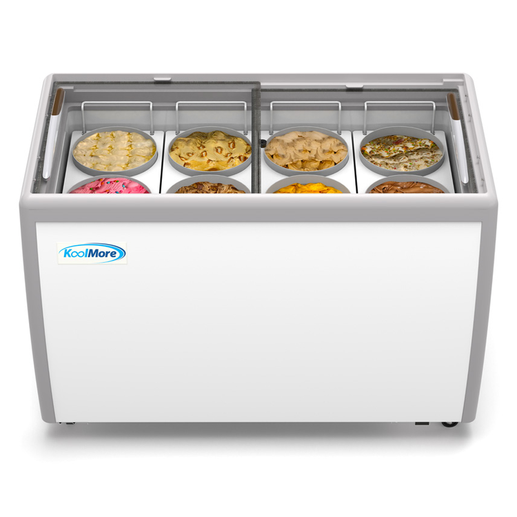 Product image #5 for KoolMore 50-Inch 8-Tub Ice Cream Dipping Display Freezer with Sliding Glass Top, 13 Cu. Ft.