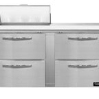 Thumbnail image #1 for Continental Refrigerator Designer Line D60N8C-D 60-Inch Two-Section Refrigerated Sandwich Prep Table, 4 Drawers, 8-Pan Capacity