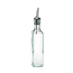 Thumbnail image #1 for TableCraft Products Prima 9085 Olive Oil Bottle, 8-1/2 oz, Square Green-Tinted Glass, Stainless Steel Pourer Case of 12