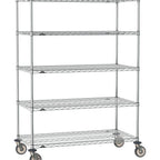 Thumbnail image #1 for Metro Super Erecta SE-2148C-68-M5 Mobile Chrome Wire Shelving Unit, 48"W x 21"D x 68"H, 5 Shelves