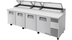Thumbnail image #9 for True TPP-AT-119-HC 4-Section Pizza Prep Table with Side-Mounted Self-Contained Refrigeration