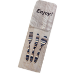 Thumbnail image #1 for Dinex DXCTCAD1041 Paper Cutlery Sleeve with Flap, Pre-Loaded 2-Ply 16 x 16 in Napkin, Woodgrain