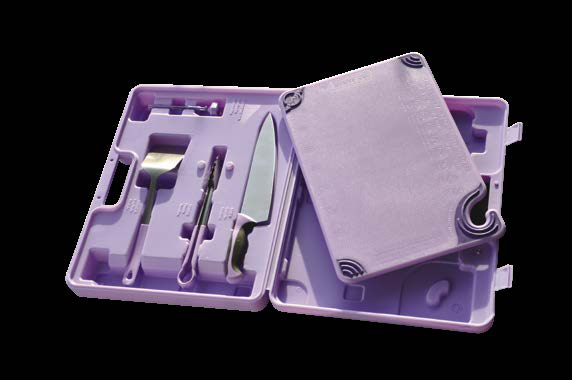 Product image #5 for Saf-T-Zone Purple Allergen Prep System with Case, Cutting Board, Knife, Tongs, and Turner
