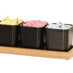 Thumbnail image #1 for Cal-Mil 23207-21 Square Black Oak Jar, 5"W x 12.75"D x 4.5"H