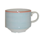 Thumbnail image #1 for Tableware Solutions USA Cosmo by Continental 51COBLU035 Blue China Coffee Cup, 7.5 oz, Stackable Case of 24