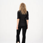 Thumbnail image #2 for Chef Works BCWMC007-BLK-3XL Women's Black Poly/Cotton Long-Sleeve Chef Coat, 3XL