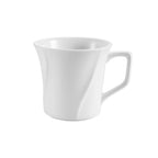 Thumbnail image #1 for CAC China Philadelphia PHA-1 7 oz Super White Porcelain Square Wavy Coffee Cup Case of 3 Dozen
