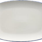 Thumbnail image #1 for International Tableware Provincial™ PR-12-CB Porcelain Racetrack Platter, 12" x 9", European White with Blue 1 Dozen