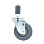 Thumbnail image #1 for BK Resources 4SBR-2RA-GR 4-Inch Gray Rubber Swivel Stem Caster, 250 lb Capacity, 1-1/4-Inch Expanding Stem