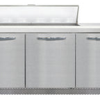 Thumbnail image #2 for Continental Refrigerator SW72N12-FB 3-Door Refrigerated Sandwich Prep Table, 72" Wide, Front-Breathing, 12-Pan Top
