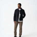 Thumbnail image #1 for Chef Works CEL01-BLK-XL Men's Black Cotton Long-Sleeve Utility Chore Coat, XL