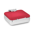Thumbnail image #1 for Eastern Tabletop Jazz 3994RD 6 qt Square Stainless Steel Induction Chafer with Hinged Cover, Red Finish