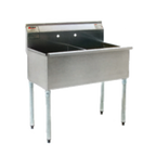 Thumbnail image #1 for Eagle Group 1836-2-16/4-1X 2-Compartment Utility Sink, 37-3/8"W x 22"D, 16-Gauge 430 Stainless Steel, 18" x 18" x 13-3/8" Compartments