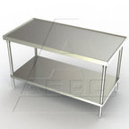 Thumbnail image #1 for AERO Manufacturing Aerospec 1TS-36132 Stainless Steel Work Table, 14-Gauge Top, Adjustable Undershelf, 132"W x 36"D x 35"H