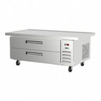 Thumbnail image #1 for Asber ACBR 52 60 Refrigerated Chef Base Equipment Stand, 60-Inch, 2 Drawers, Side-Mounted Self-Contained Refrigeration, Stainless Steel