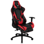 Thumbnail image #1 for Flash Furniture CH-187230-RED-GG High-Back Bonded Leather Gaming Chair with Padded Arms, Headrest, Lumbar Support and Casters