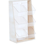 Thumbnail image #1 for Cal-Mil Newport 3569-6-113 6-Section Condiment Holder, White-Washed Pine Wood, Removable Compartments