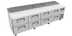 Thumbnail image #7 for True 119-Inch 4-Section Pizza Prep Table with 8 Drawers, White Poly Cutting Board, and Self-Contained Refrigeration
