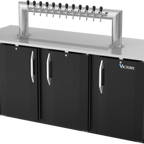 Thumbnail image #1 for Victory Refrigeration VDD78HC-B-12T 78-Inch Direct Draw Beer Dispenser, 12-Tap Tower, 4 Half-Keg Capacity, Black Exterior