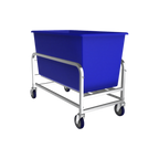 Thumbnail image #1 for Winholt Equipment 30-8-AL-BL 8-Bushel Bulk Goods Cart, 500 lb Capacity, Aluminum Frame, Blue Polyethylene Tub