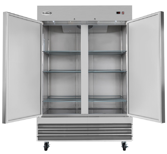 Product image #6 for KoolMore 54-Inch Two-Section Reach-In Refrigerator, 47 Cu. Ft., Bottom-Mount, Stainless Steel