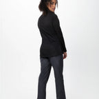 Thumbnail image #2 for Chef Works CBZ02W-BLK-S Women's Black Chef Coat, Raglan Long Sleeve, Center Zipper, Thermometer Pocket, Size S