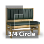 Thumbnail image #1 for JustChair JBSB-WT-UCH-TQ-42-GR3 Three-Quarter Circle Banquette Booth, 3-Corner, Wood Frame, Upholstered Back and Seat