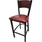 Thumbnail image #1 for Oak Street SL2150-1-P Armless Bar Stool, Birch Plywood Back, Welded Steel Frame, Footrest, Seat Unspecified