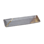 Thumbnail image #1 for Korin Inc PLY-199 13-Inch Rectangular China Plate, Flared Edge, Charcoal Metallic Finish
