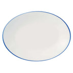 Thumbnail image #1 for Libbey Porcelana Linea 114231 Blue Porcelain Oval Platter, 13-1/2"W x 1-3/8"H
